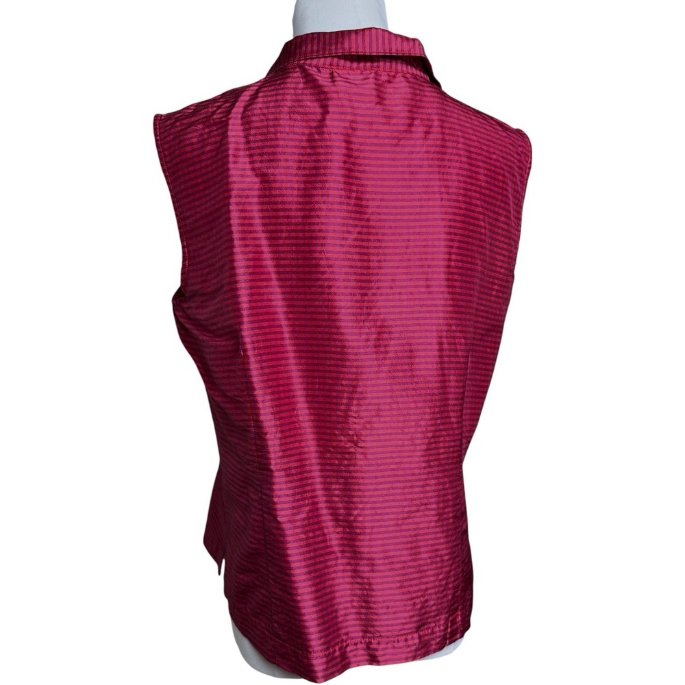 Vintage CLIO Silk Plaid Collared Sleeveless Blouse‎ Women's Size 10 Artsy Career - Picture 7 of 16